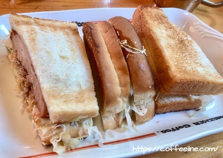 コメダ珈琲店のあみ焼きホットサンド