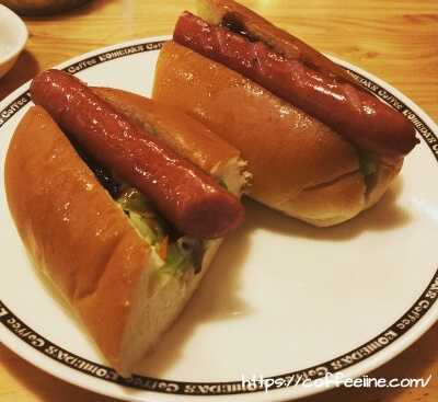 コメダ珈琲店のホットドッグ